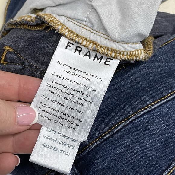 Frame Le High Flare Jeans 29 Pant Casual Classic Minimal Retro Festival Blue - Picture 6 of 9